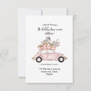 Invitation Voiture avec boîte Nous avons déplacé l'invitation