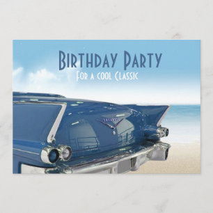 Invitation Voiture classique cool 60e Anniversaire Fête Invit