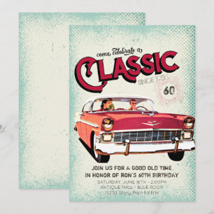 Invitation Voiture Classique du Milieu du Siècle   60e Annive