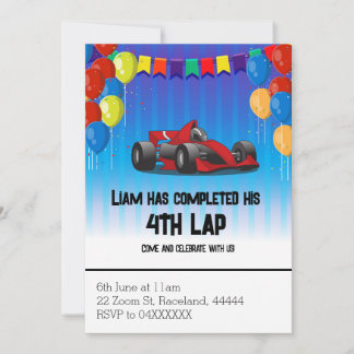 Invitation Voiture de course Anniversaire