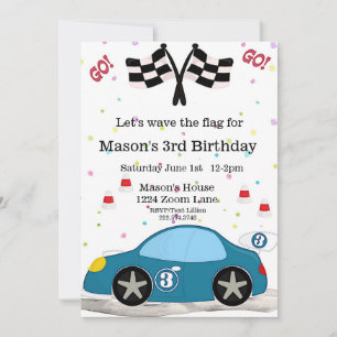 Invitation Voiture de course Anniversaire, 3e Anniversaire