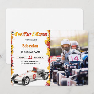 Invitation Voiture de course, Deux Anniversaire Rapide Photo