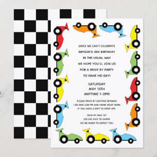 Invitation Voiture De Course En Voiture Par Anniversaire Fête