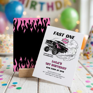 Invitation Voiture de course Fast One pour le 1er anniversair