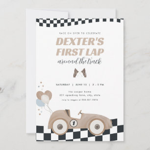 Invitation Voiture de course Premier tour autour de la piste 