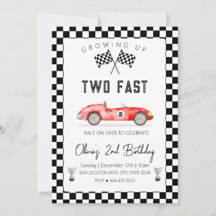 Invitation Voiture de course rapide 2e anniversaire