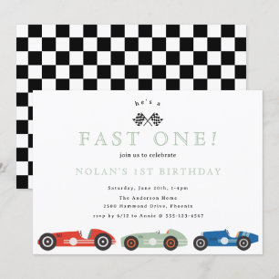 Invitation Voiture De Course Rétro Fast Un Thème Anniversaire
