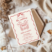 Voiture de Mariage à main rouge rétro