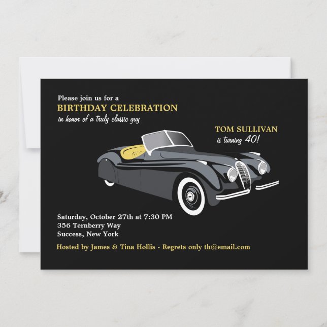 Invitation voiture de sport classique (Devant)