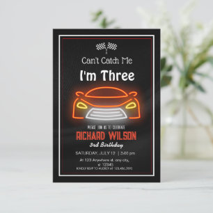 Invitation Voiture Neon Race moderne ne peut pas me rattraper
