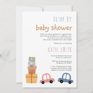 Invitation Voitures et cadeaux chics Drive par Baby shower