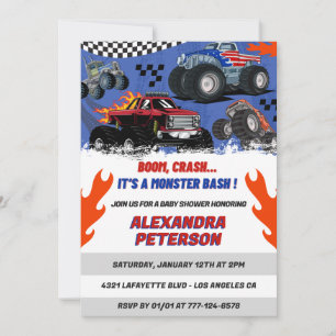 Invitation Voitures et camions Grossesse bébé Boom Crash