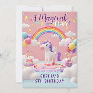 Invitation Vol avec Unicorn - Anniversaire