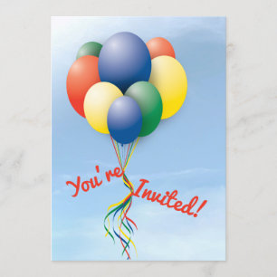 Invitation Voler Balloon Bundle Anniversaire