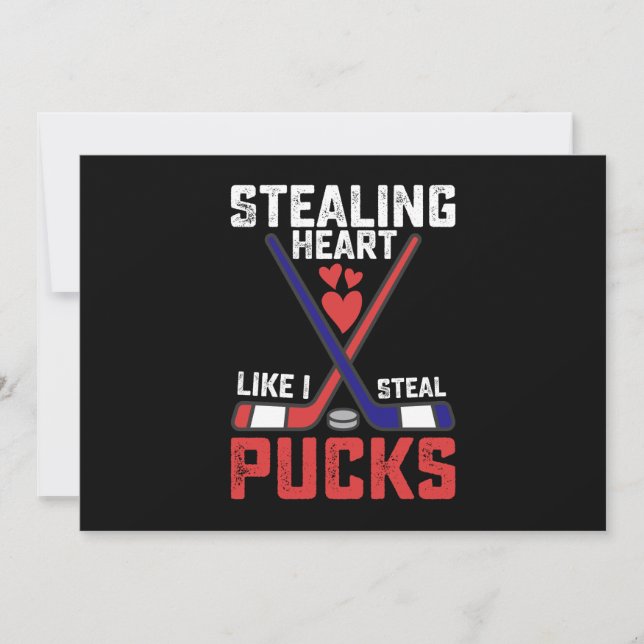 Invitation Voler le coeur Comme je vole les canettes Hockey V (Devant)