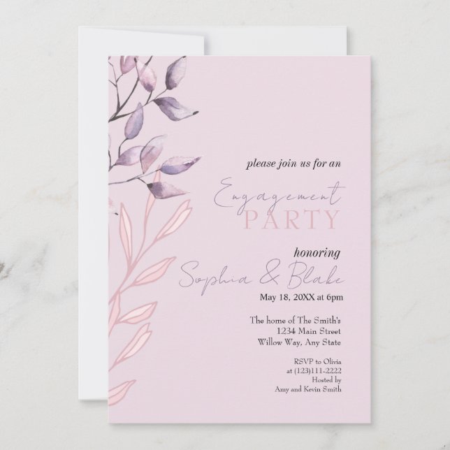 Invitation Volet violet rose et violet (Devant)