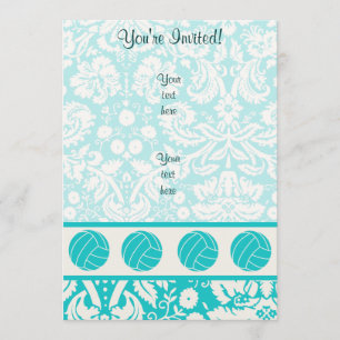 Invitation Volley-ball turquoise