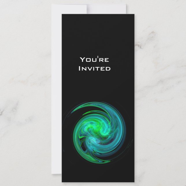 Invitation VORTEX CLAIR bleu clair vert noir (Devant)