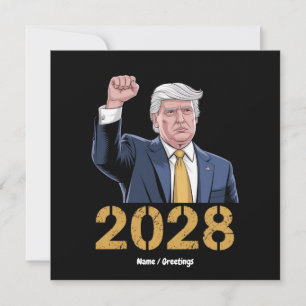 Invitation Vote Donald Trump 2028 Pro Trump USA Drapeau