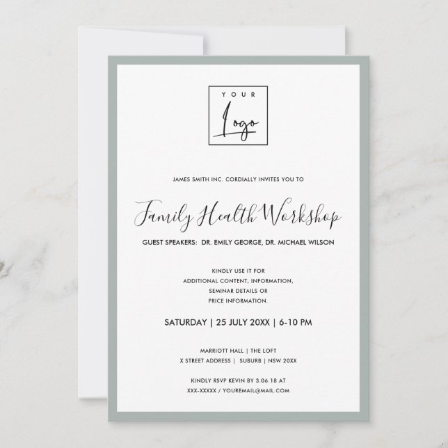 INVITATION VOTRE ATELIER GALA ÉVÉNEMENT GRIS MINIMAL SIMPLE (Devant)