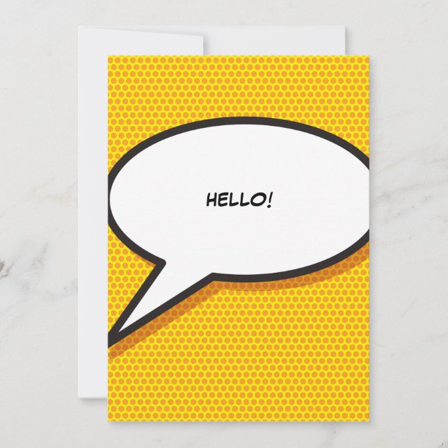 Invitation Votre bulle de message amusante rétro bande dessin (Devant)