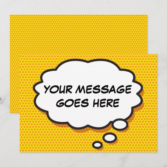 Invitation Votre bulle de pensée de message Amusement Bande d (Devant / Derrière)