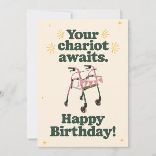 Invitation Votre Chariot Attend Amusant Devenir Plus Annivers