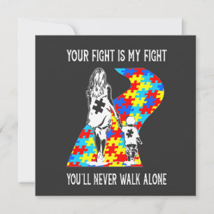 Invitation Votre Combat Est Mon Combat Ruban Puzzle Maman Aut