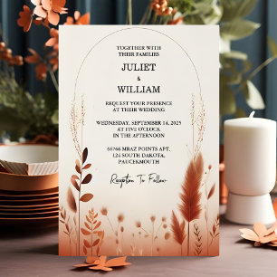 Invitation Votre Désert Rustique Boho Automne Ombre Mariage B