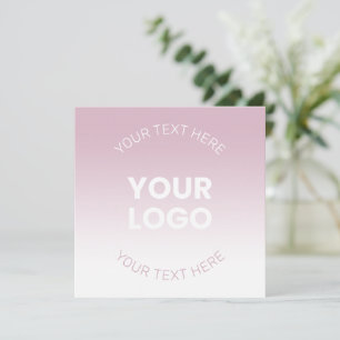 Invitation Votre logo Ombré moderne rose poussiéreux et bla