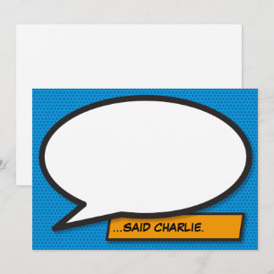 Invitation Votre message Parole Bubble Fun Retro Comic Book
