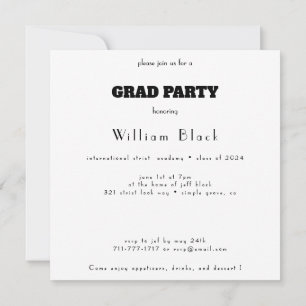 Invitation Votre monogramme en noir et blanc