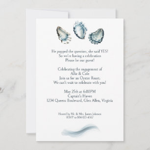 Invitation Votre photo Elegant Oyster Roast Engagement