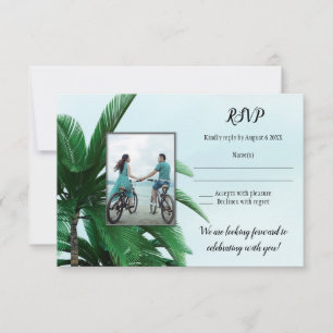 Invitation Votre photo Palm Tree Beach Mariage RSVP
