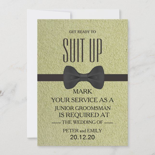 Invitation Votre service comme Groomsman (Devant)
