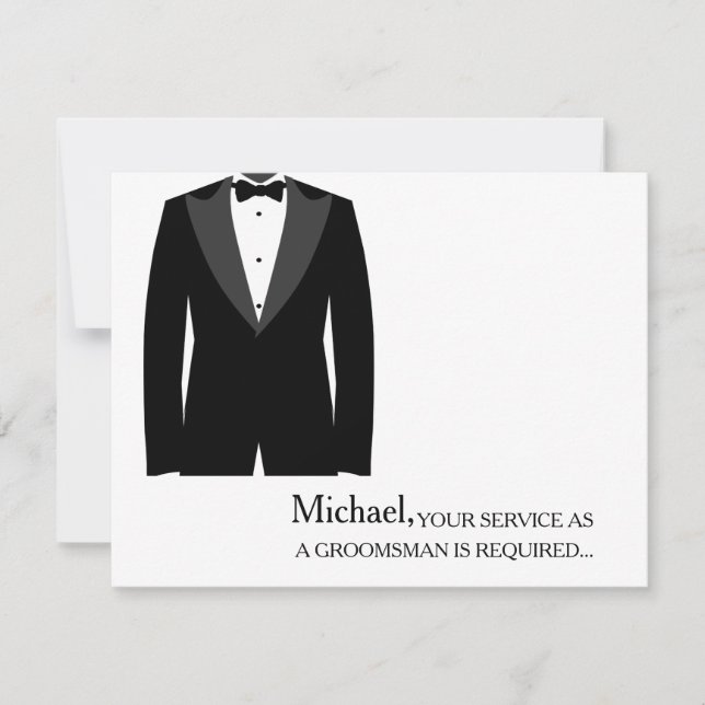 Invitation Votre service comme Groomsman exigé a personnalisé (Devant)