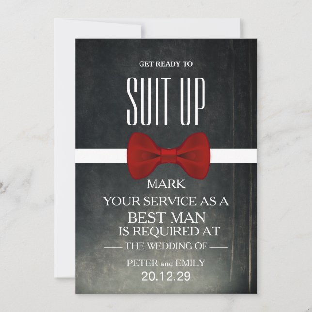 Invitation Votre service comme meilleur homme (Devant)