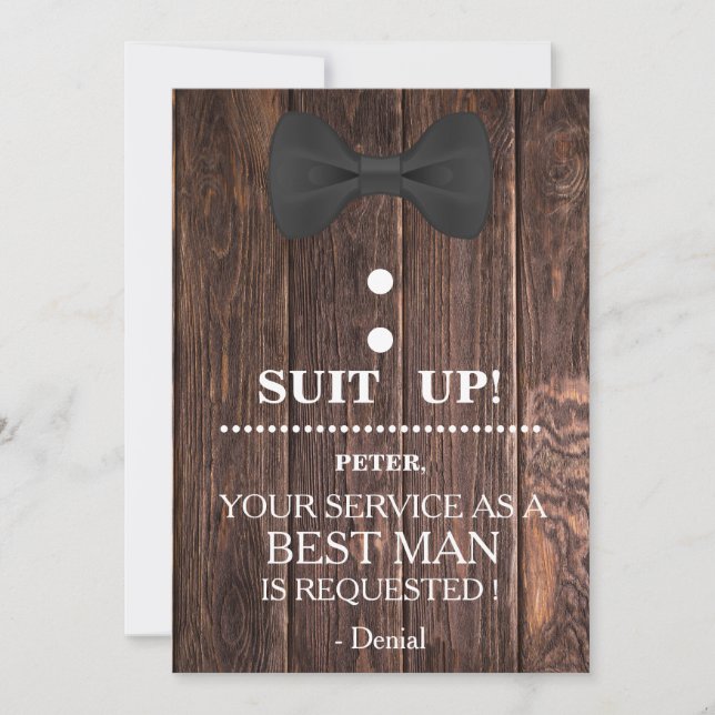 Invitation Votre service comme meilleure demande d'homme (Devant)