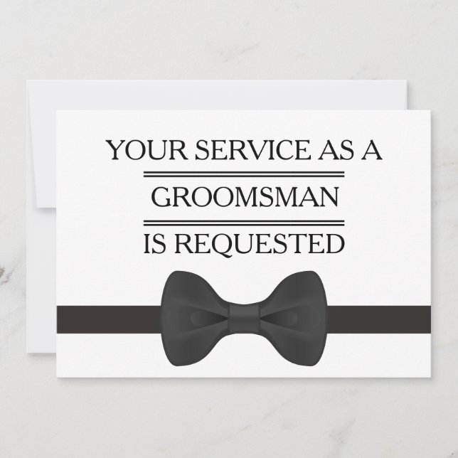 Invitation Votre service en tant que demande de Groomsman (Devant)