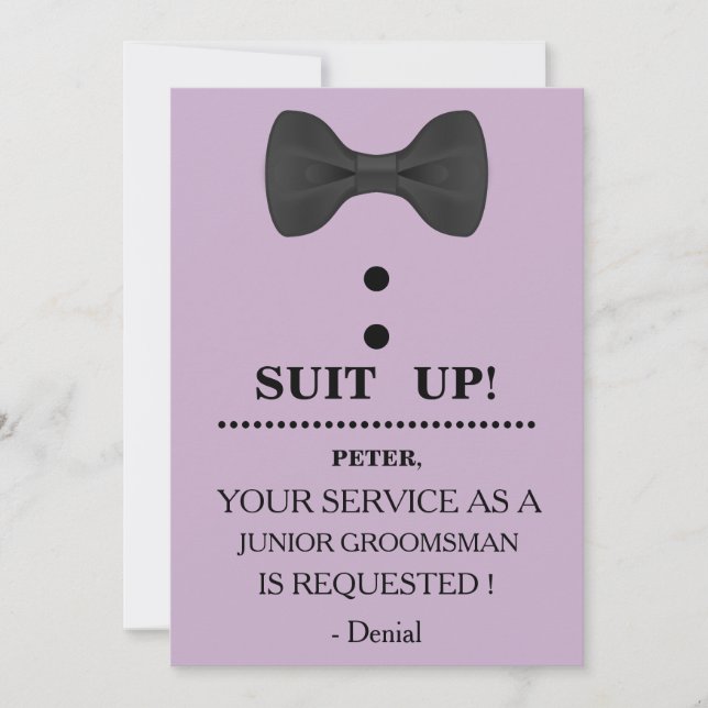 Invitation Votre service en tant que demande de Groomsman (Devant)
