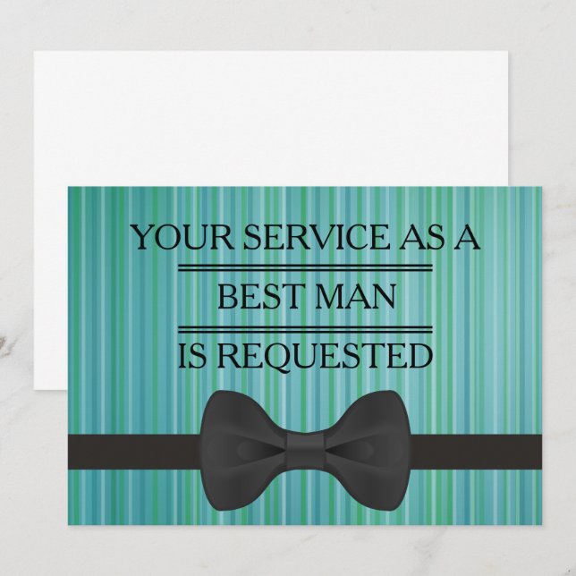 Invitation Votre service en tant que demande Groomsman Best M (Devant / Derrière)