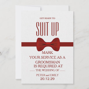 Invitation Votre service en tant que garçon d'honneur