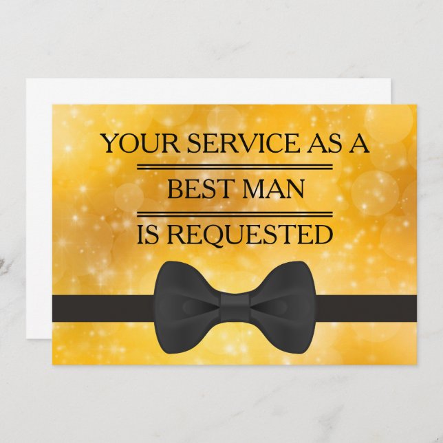 Invitation Votre service en tant que Groomsman Best Man Reque (Devant / Derrière)