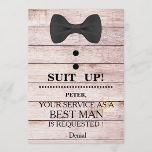 Invitation Votre service en tant que meilleur homme Demande