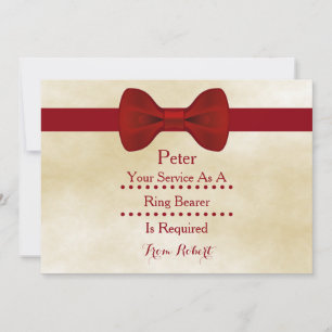Invitation Votre service en tant que porte-anneau est requis 