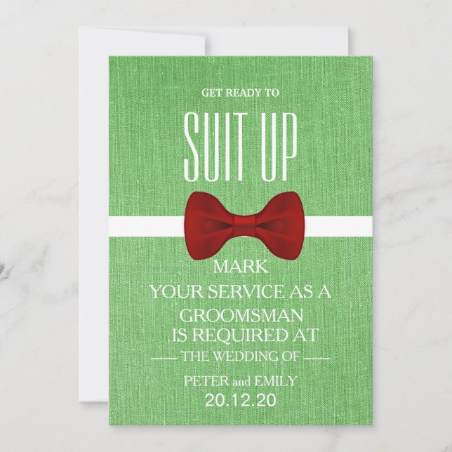 Invitation Votre service en tant que proposition de Groomsman (Devant)