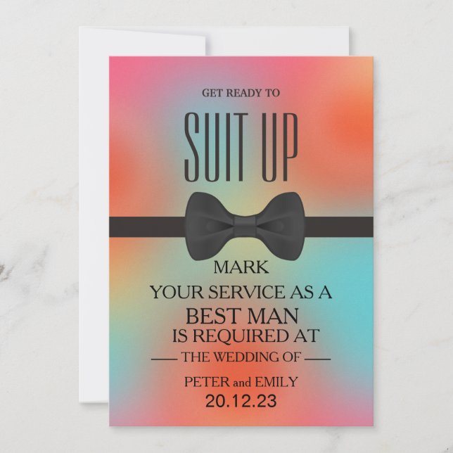 Invitation Votre service en tant qu'invitation Best Man (Devant)
