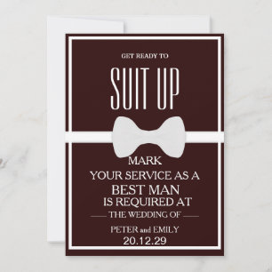 Invitation Votre service en tant qu'invitation Best Man