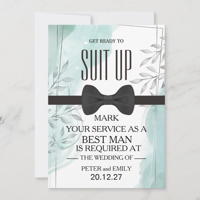 Invitation Votre service en tant qu'invitation Best Man (Devant)