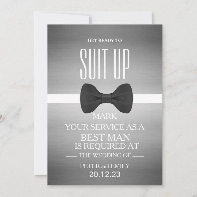 Invitation Votre service en tant qu'invitation Best Man (Devant)